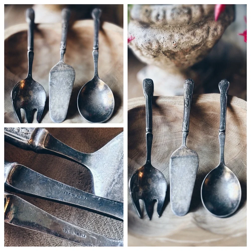 Vintage 3-Piece Stainless Serving Set Monogram Z Pie Server Spoon Fork